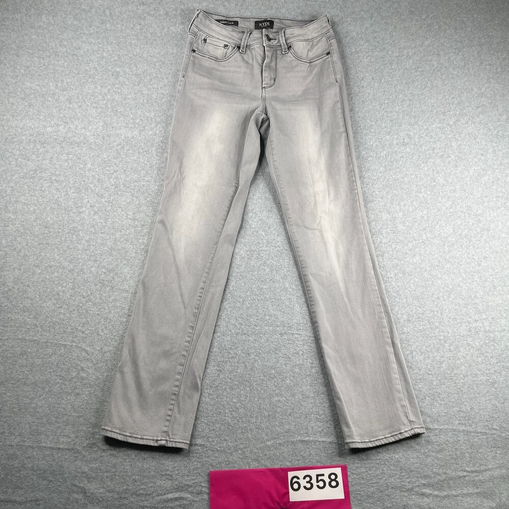 NYDJ Sheri Slim Gray Stretch Denim Jeans Casual Classic Size 2
